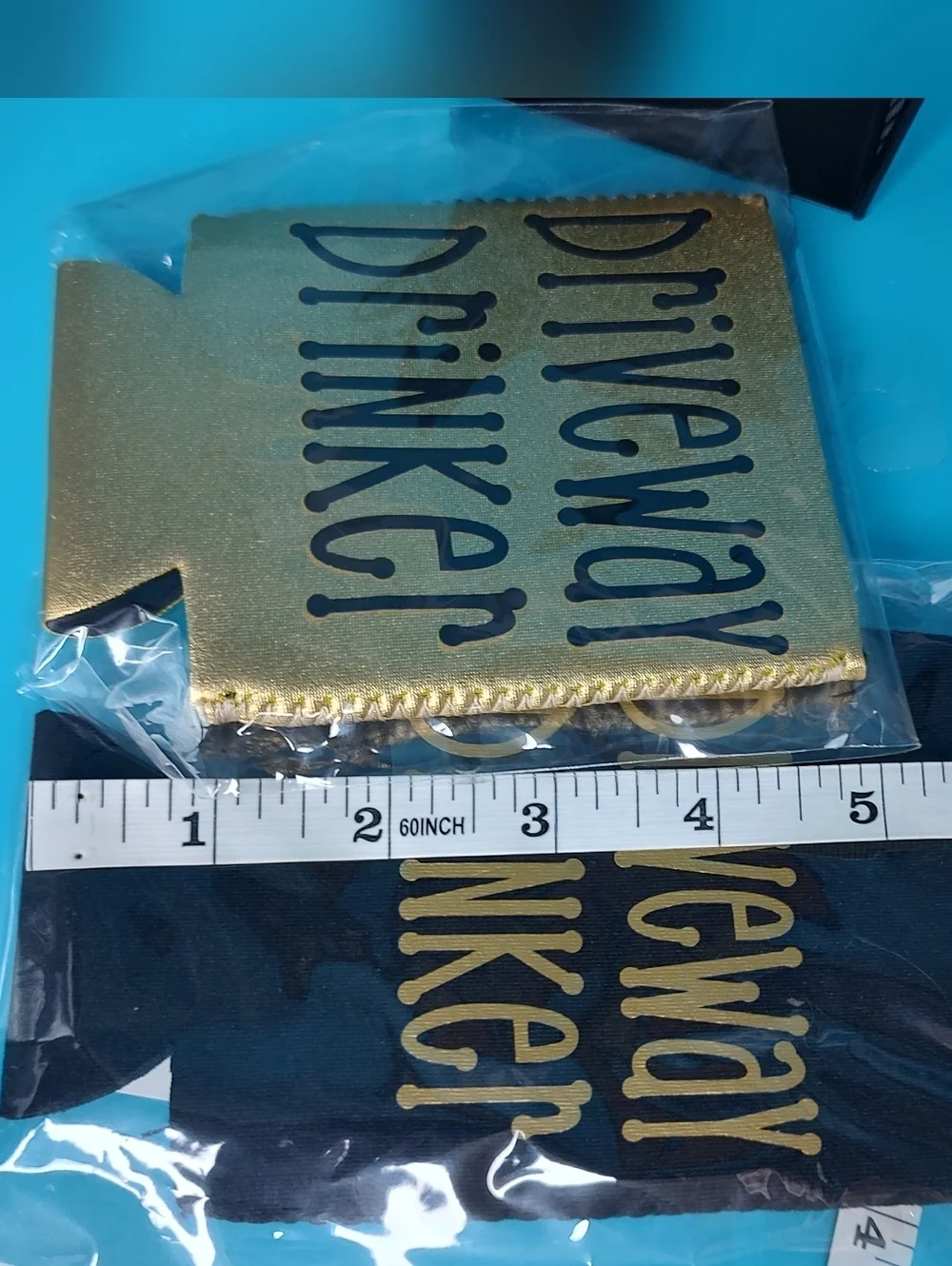 Two Driveway Drinker Can Coozies - Gold & Black